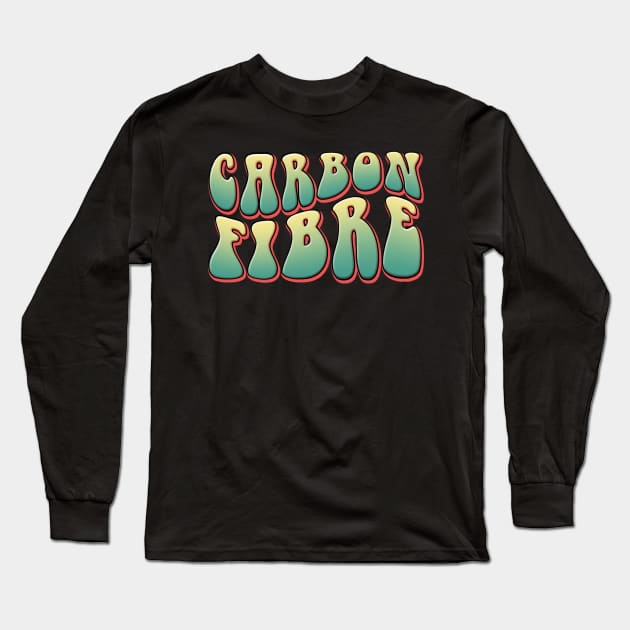 Carbon Fibre Retro Design Long Sleeve T-Shirt by Mandegraph